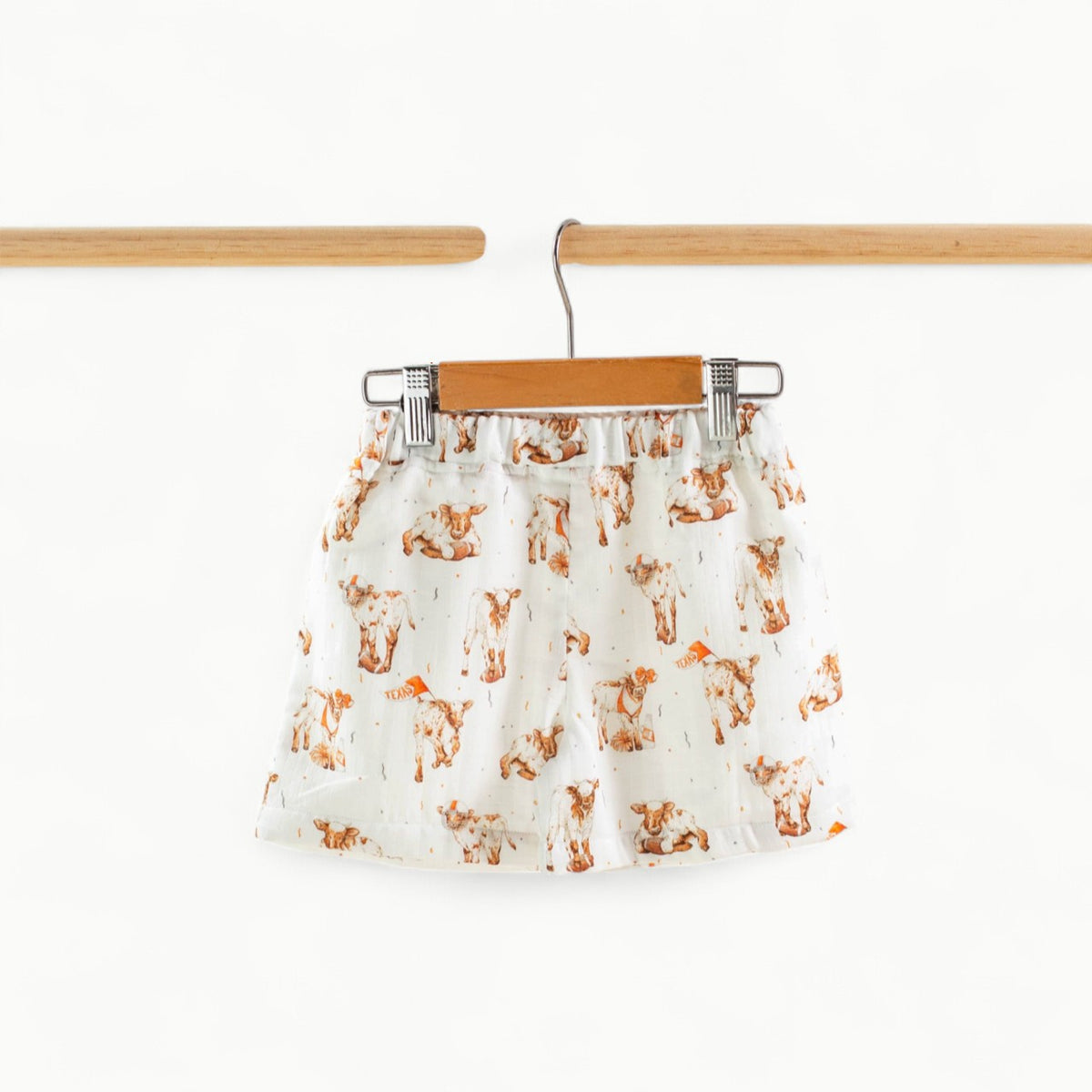 Most Valuable Calf organic muslin shorts with elastic waist by Nola Tawk