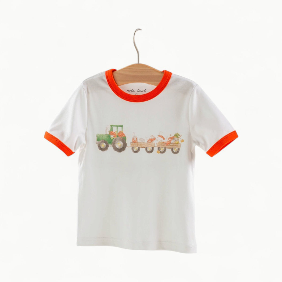 Crawfish Crew Cotton Tee in organic cotton with short sleeves and ribbed neckline