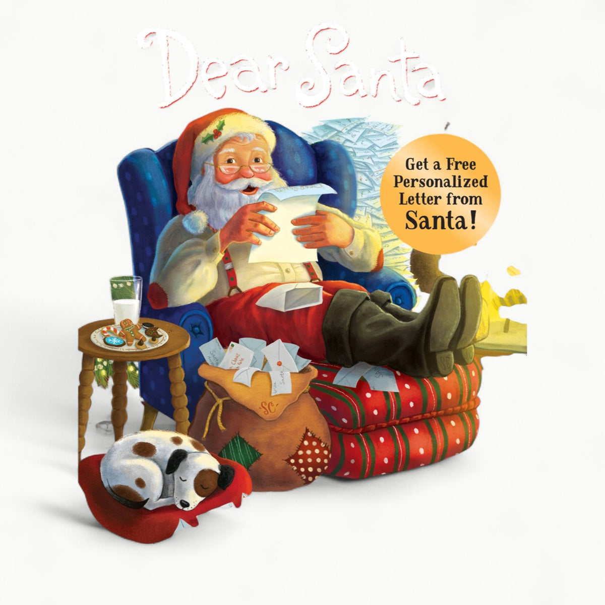 Dear Santa hardcover picture book by Sourcebooks—a 40-page Christmas story for children ages 4–7