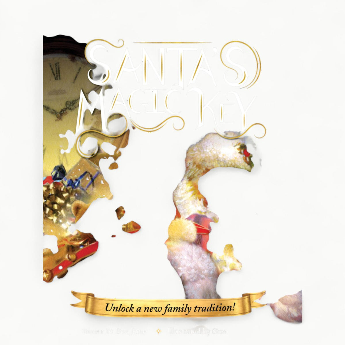 Santa's Magic Key hardcover book cover by Sourcebooks, exclusive children's holiday story