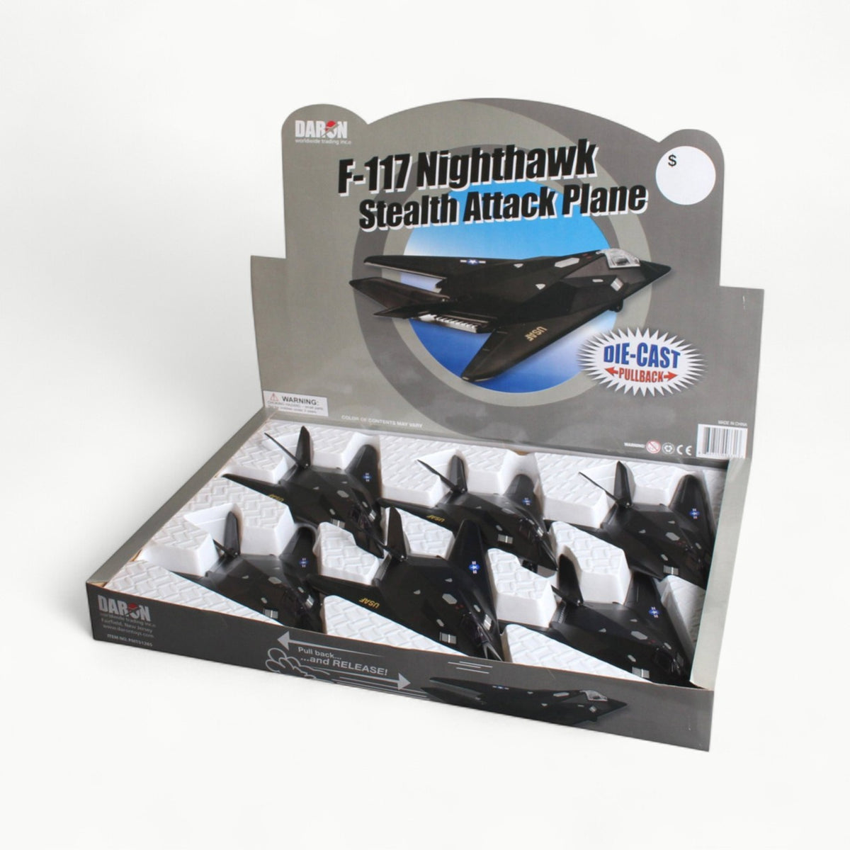 F-117 Nighthawk die-cast pullback fighter plane by Daron Worldwide Trading