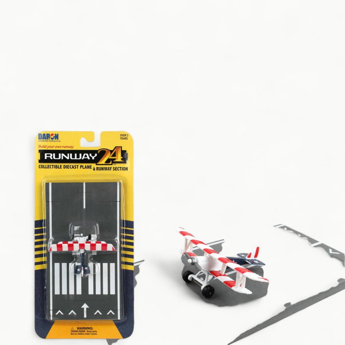 Runway24 die-cast metal aircraft with flexible runway section; commercial and military airplane styles