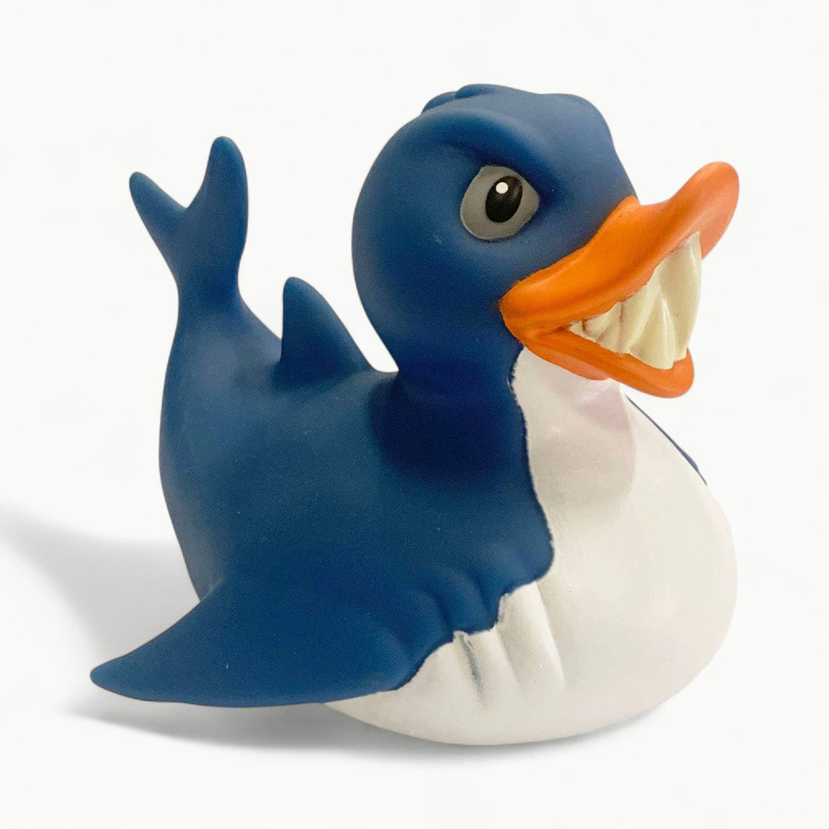 Rubber Duck Shark 4-inch bath toy by Wild Republic, yellow with shark details