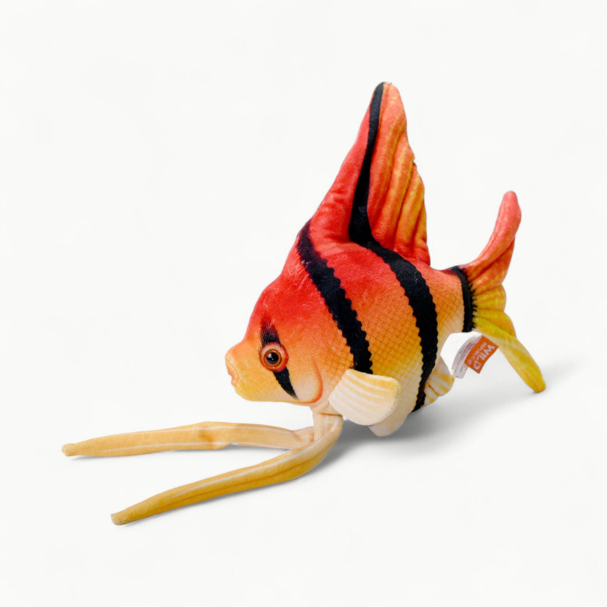 Coral Reef Angelfish plush toy, 6 inches, orange and red with detailed fins