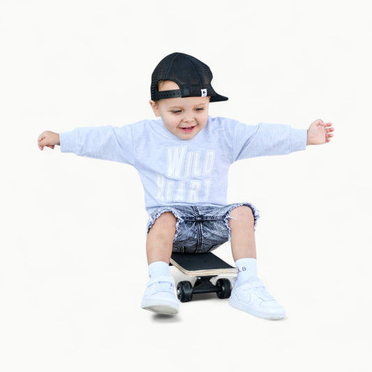 Heather grey pullover tee by Tiny Trendsetter Inc., refined and timeless