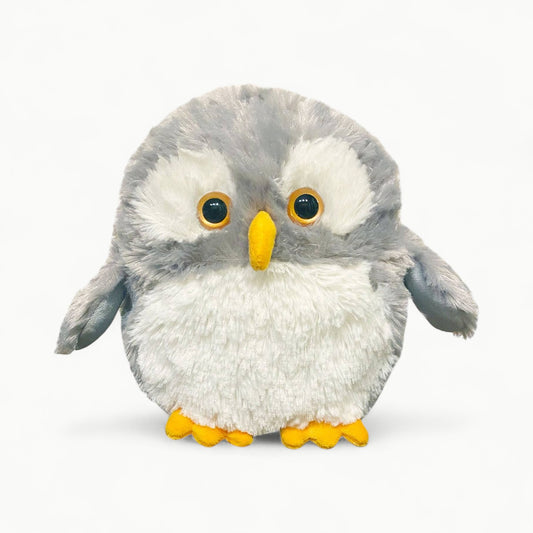 Warmies Owl Plush in cream, 19 inches, microwaveable weighted stuffed animal scented with French lavender