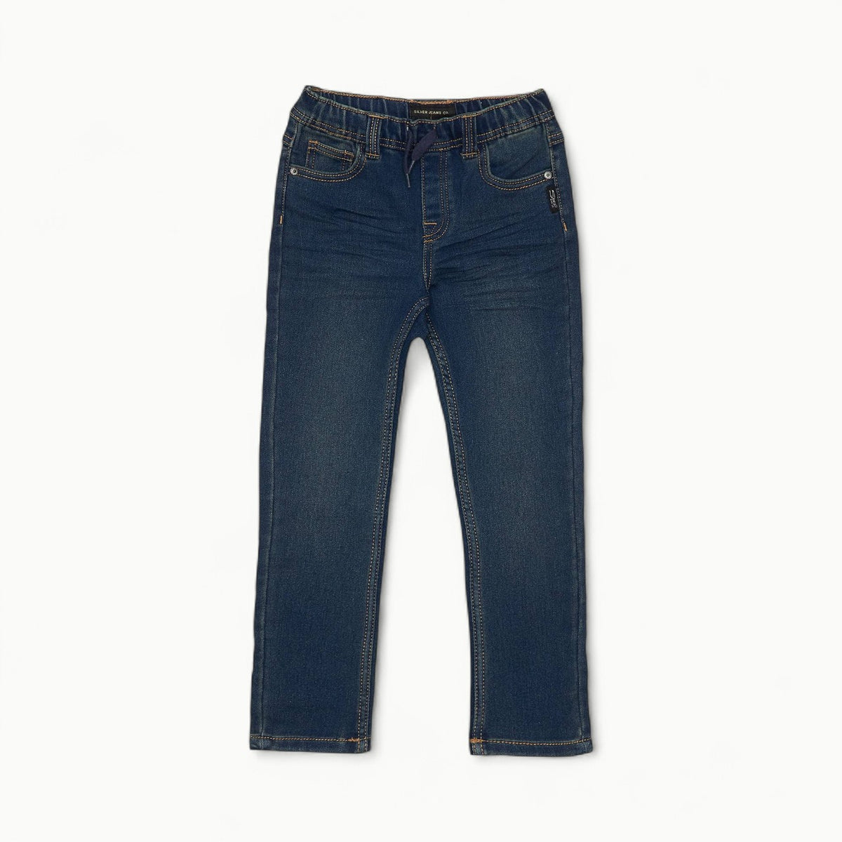 Cairo Boys City Skinny Fit Knit Denim in Indigo by Silver Jeans with adjustable waistline