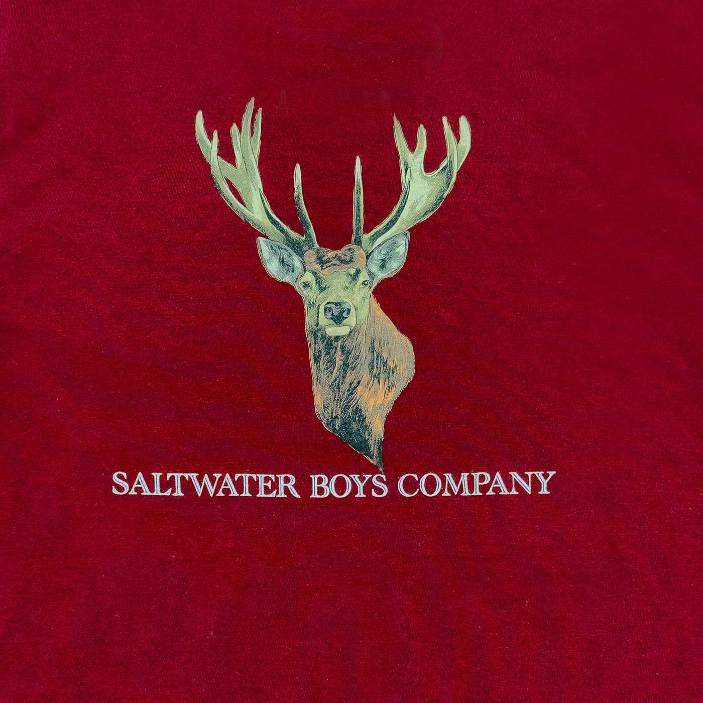 Boys Deer Head Graphic Tee LS-Maroon