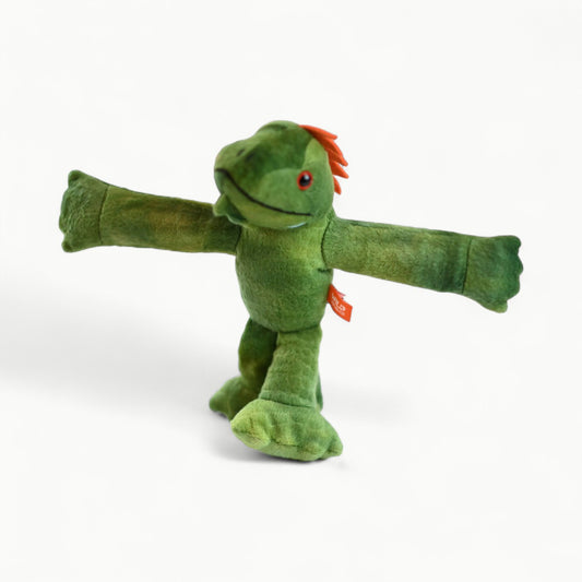 Huggers Iguana 8-inch stuffed animal by Wild Republic, soft green plush with tail detail