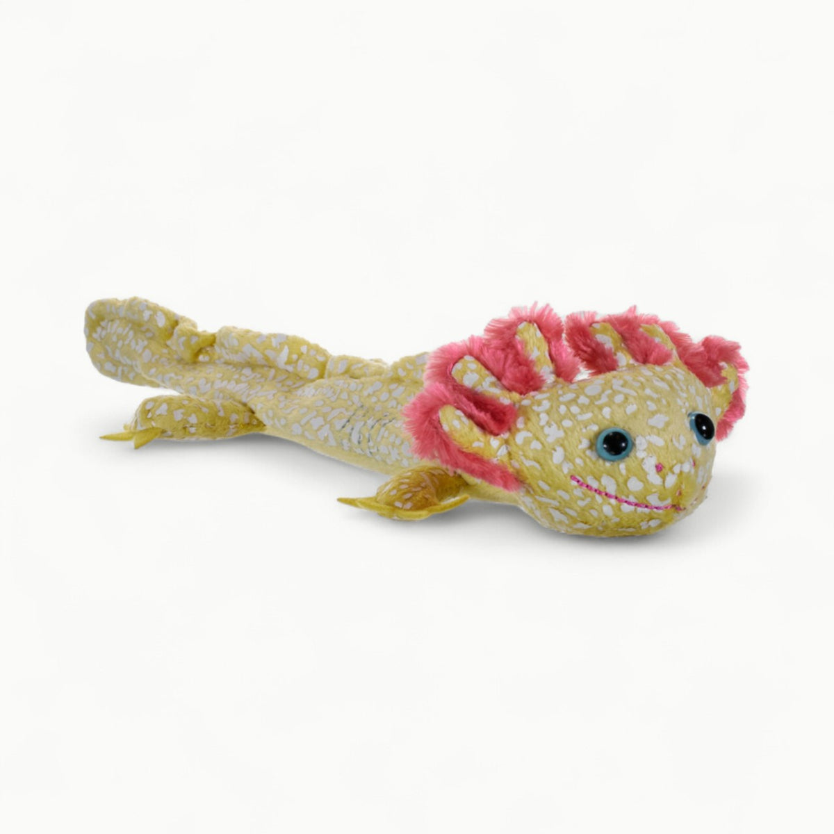 Huggers Glow-in-the-Dark Axolotl 8-inch plush toy by Wild Republic with snap band closure