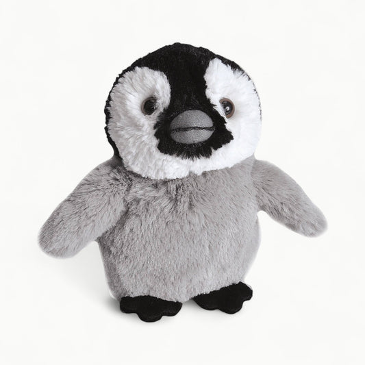 Hug'Ems-Mini Emperor Penguin Chick 7-inch stuffed animal by Wild Republic, black and white, lifelike proportions