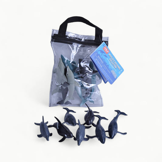 Wild Republic Polybag Zip Whale Dolphin toy figures set for ocean-themed play
