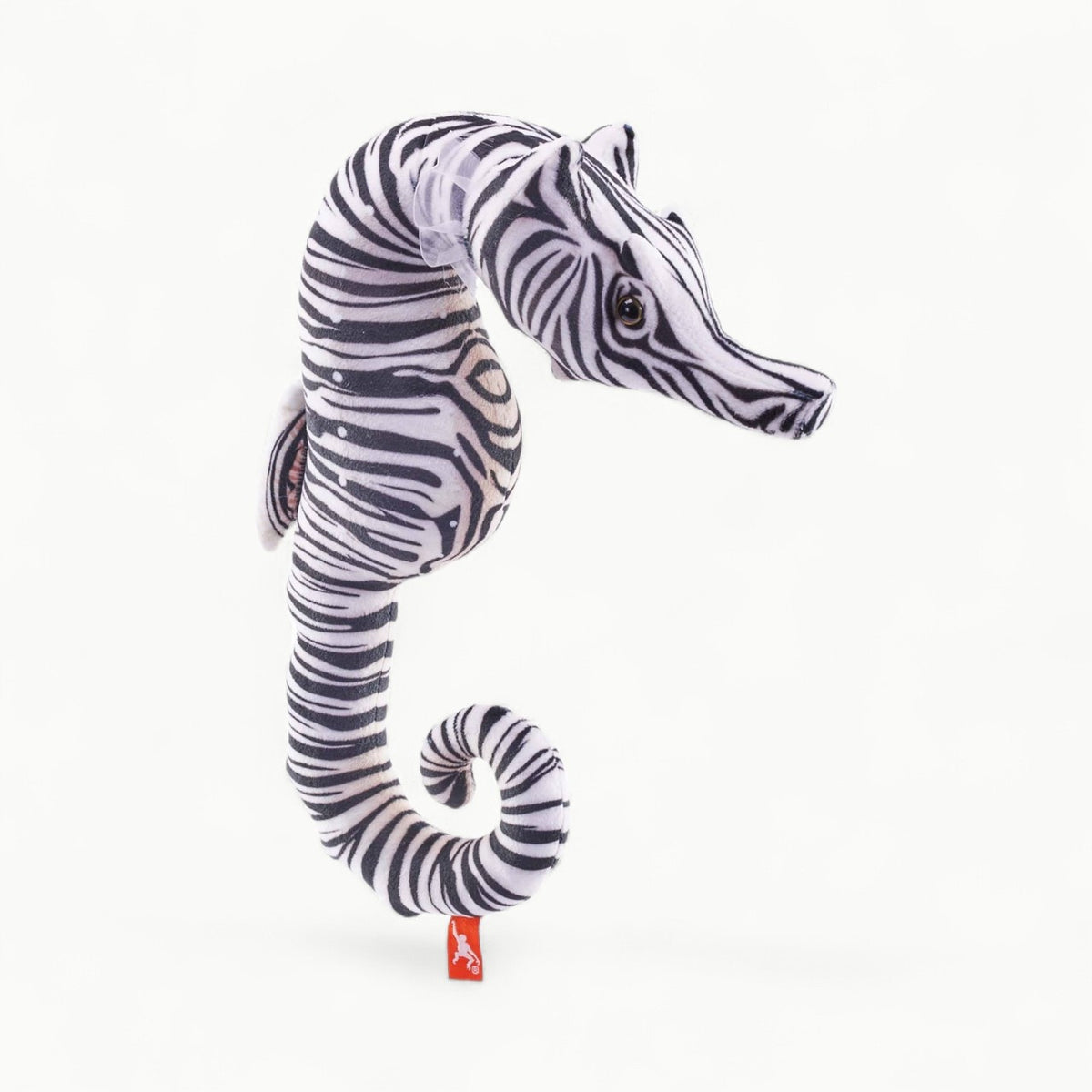 Living Ocean Zebra Seahorse, 15-inch stuffed animal by Wild Republic with detailed patterning