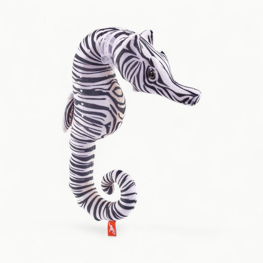 Living Ocean Zebra Seahorse, 15-inch stuffed animal by Wild Republic with detailed patterning