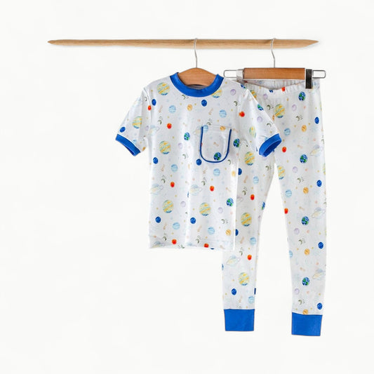 Nola Tawk Out of this World organic cotton pajamas in soft ribbed fabric