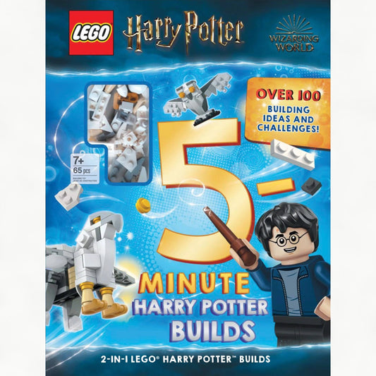 LEGO Harry Potter 5-Minute Builds book cover with included LEGO bricks and game cards