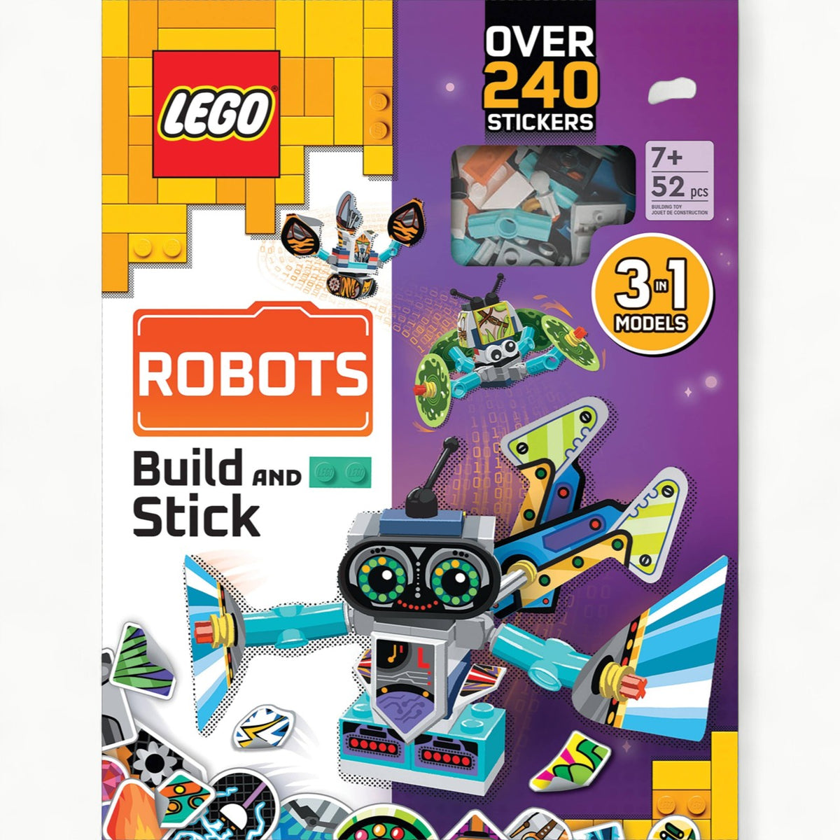 LEGO Build and Stick Robots hardcover activity book with stickers and building elements