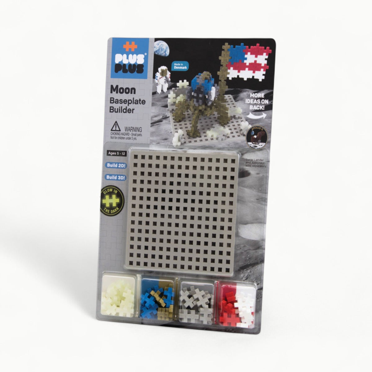 Baseplate Builder – Moon construction set with tan baseplate and 60+ interlocking pieces