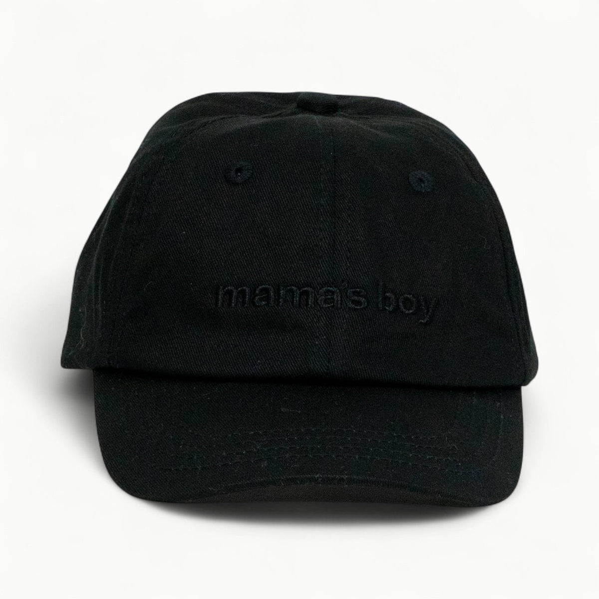 Mama's Boy Embroidery Dad Cap - Black: Infant and Toddler