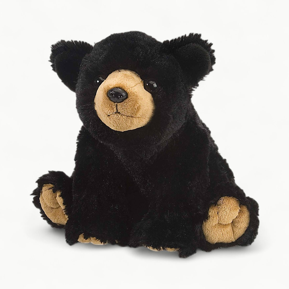 CK Black Bear Stuffed Animal, 12 inches, soft black plush with rounded ears