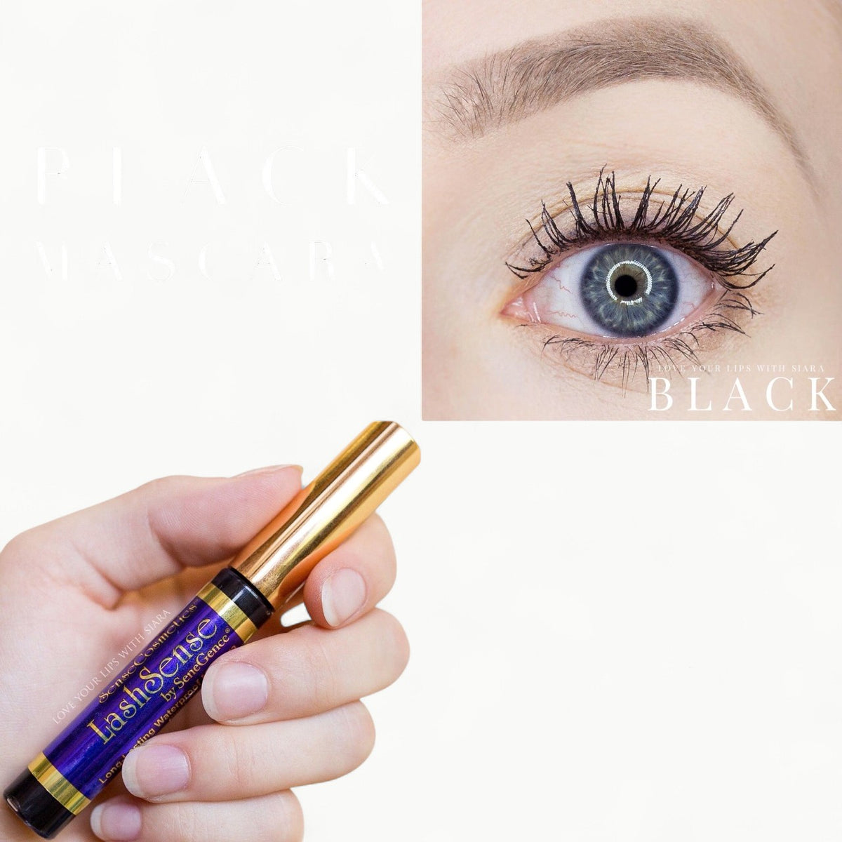 Senegence Lashsense Mascara in Black—premium, refined mascara for elevated beauty