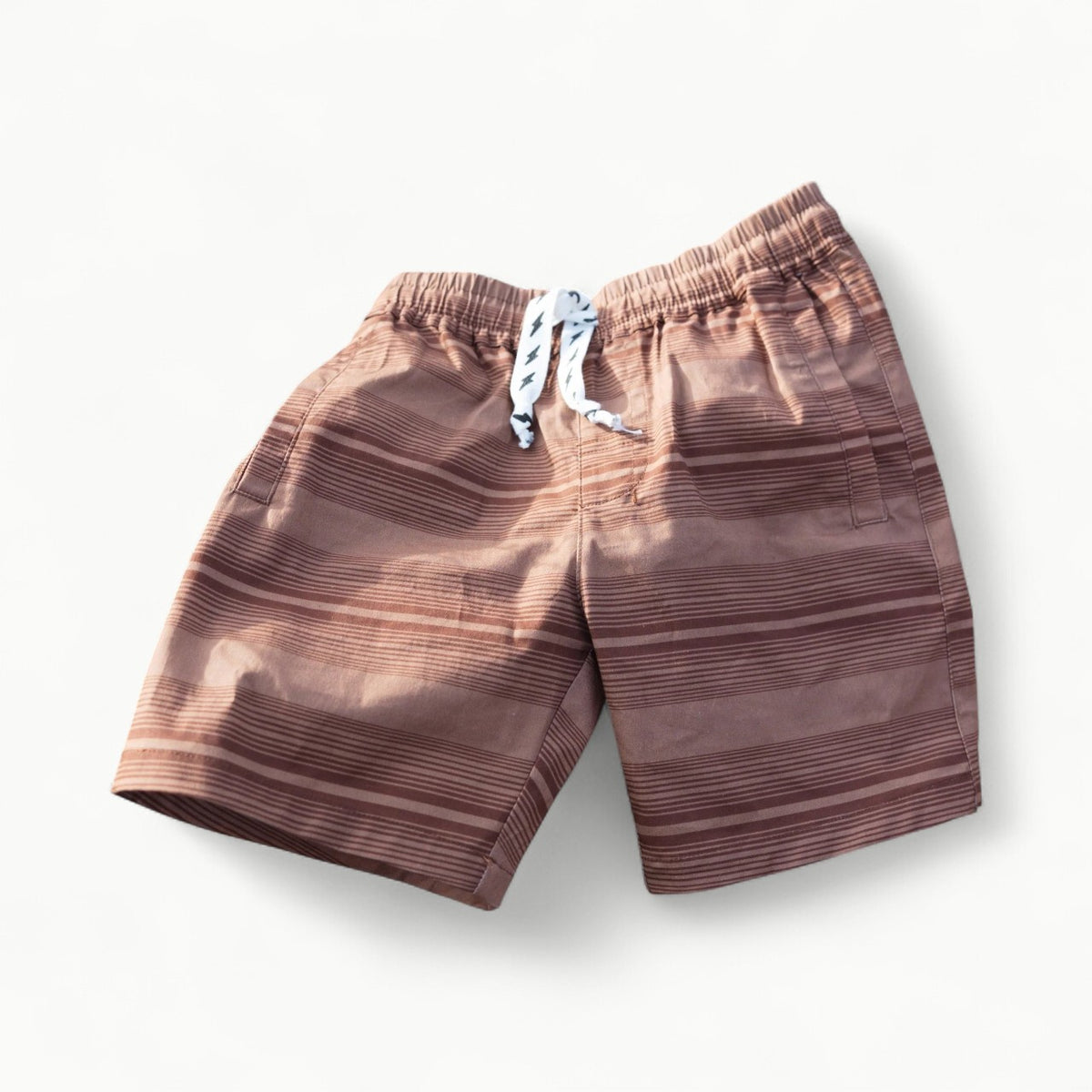 Ponderosa Shorts in Bark by Tiny Whales, 100% cotton walking shorts