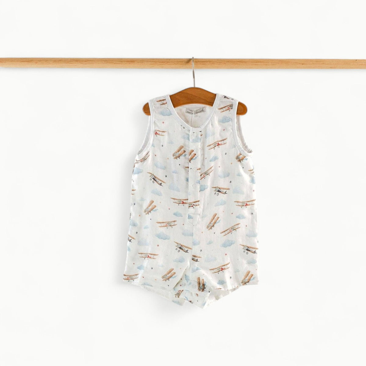 Just Plane Awesome organic muslin shortall by Nola Tawk in natural cream
