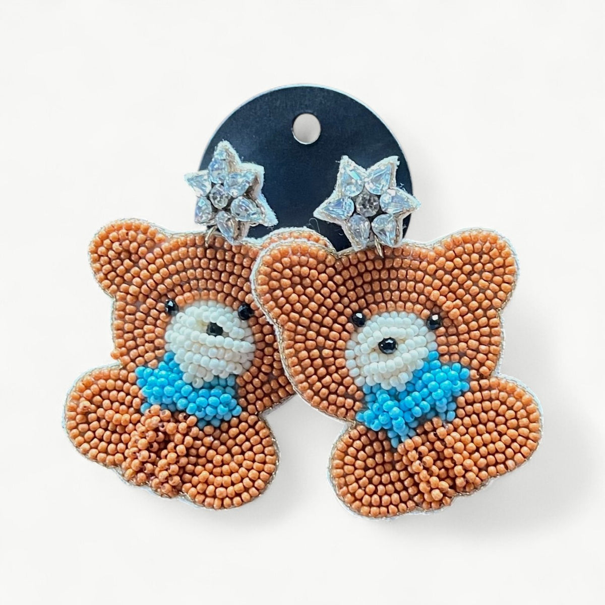 Boy Bear Beaded Earrings