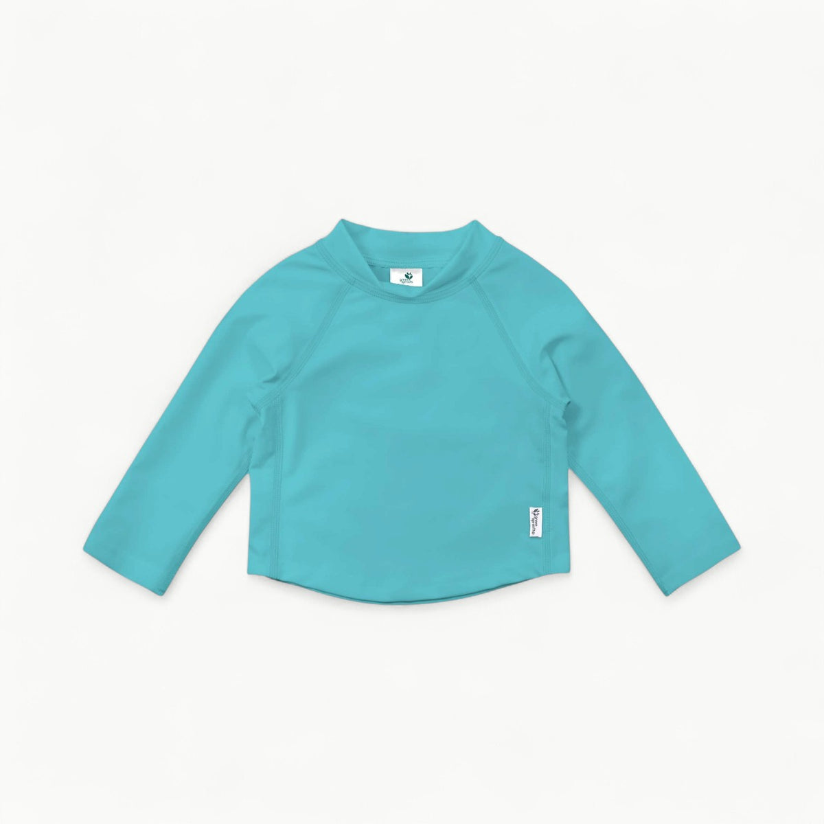 Aqua UPF 50+ long-sleeve rashguard shirt with raglan sleeves and flatlock seams by i play® Green Sprouts