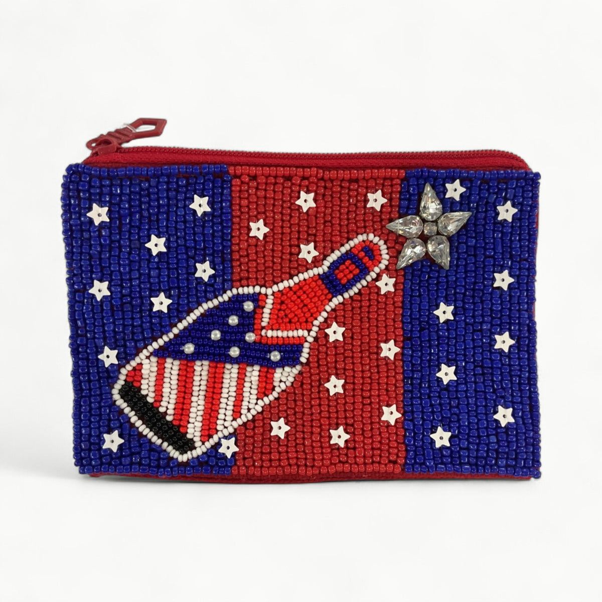 Viola champagne beaded coin purse—refined beaded accessory in warm champagne tone