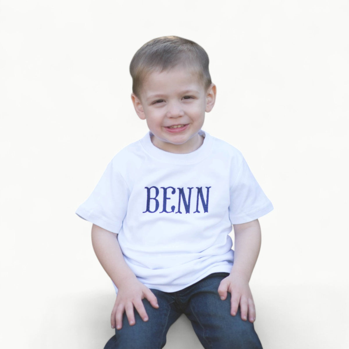 Love That Cotton white short sleeve boys tee, 100% cotton with double-stitched edges