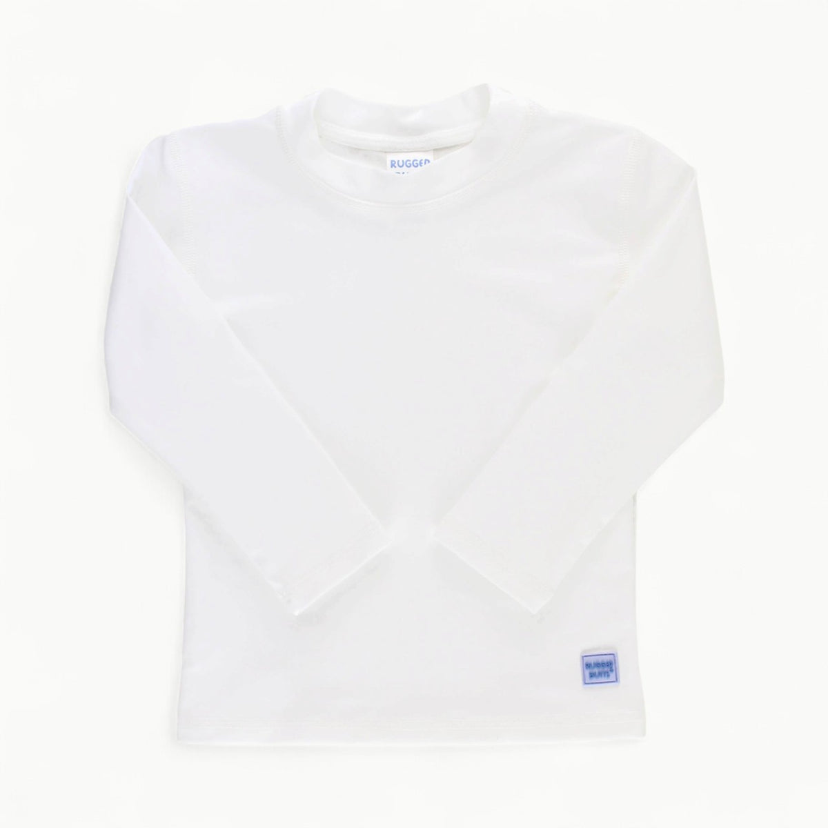 White long sleeve rash guard with UPF 50+ sun protection by RuggedButts