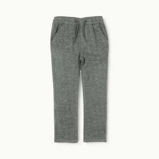 Charcoal Herringbone Everyday Stretch Pants by Appaman, straight-leg silhouette with drawstring