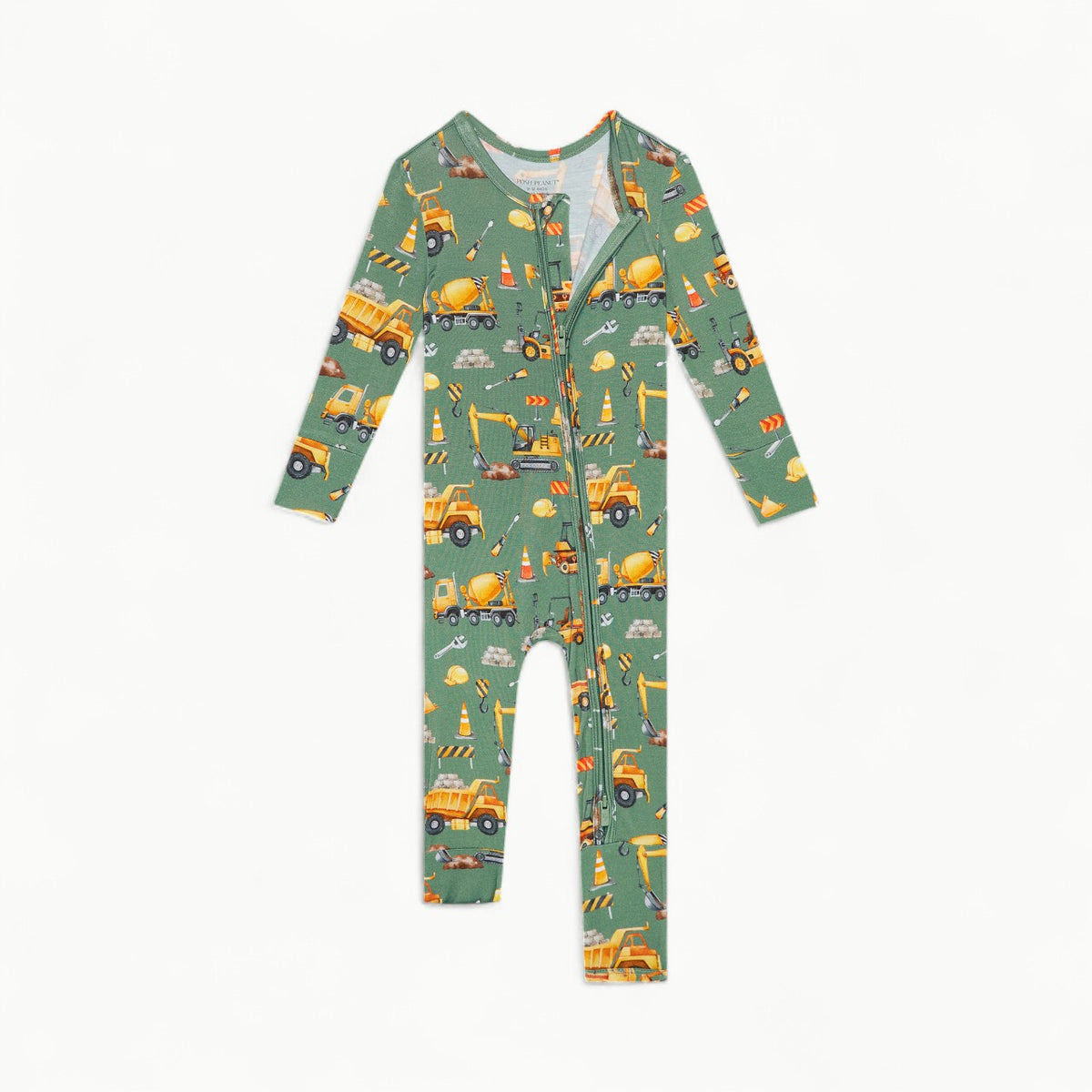 Posh Peanut LS Basic Pajama-Crawford bamboo one-piece with reversible zipper