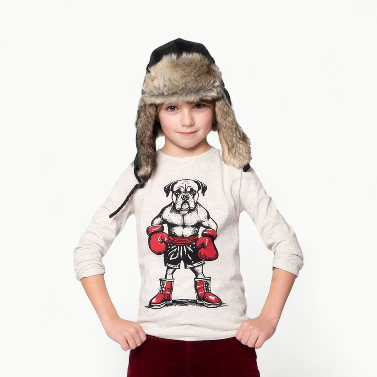 Appaman Boxer Long Sleeved Tee in refined, neutral tones—understated boys' essentials