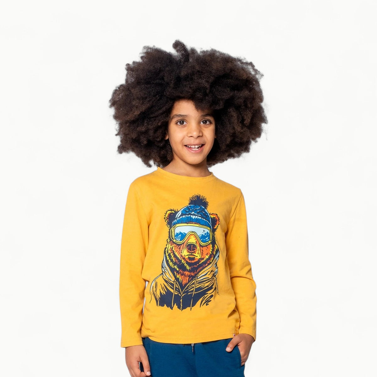 Ski Bear Long Sleeved Tee in neutral tone by Appaman
