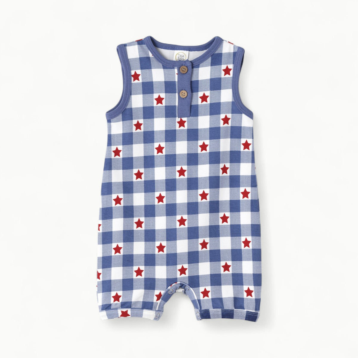 Short Romper in Patriot Plaid by Tesa Babe, refined plaid pattern, elevated tailoring