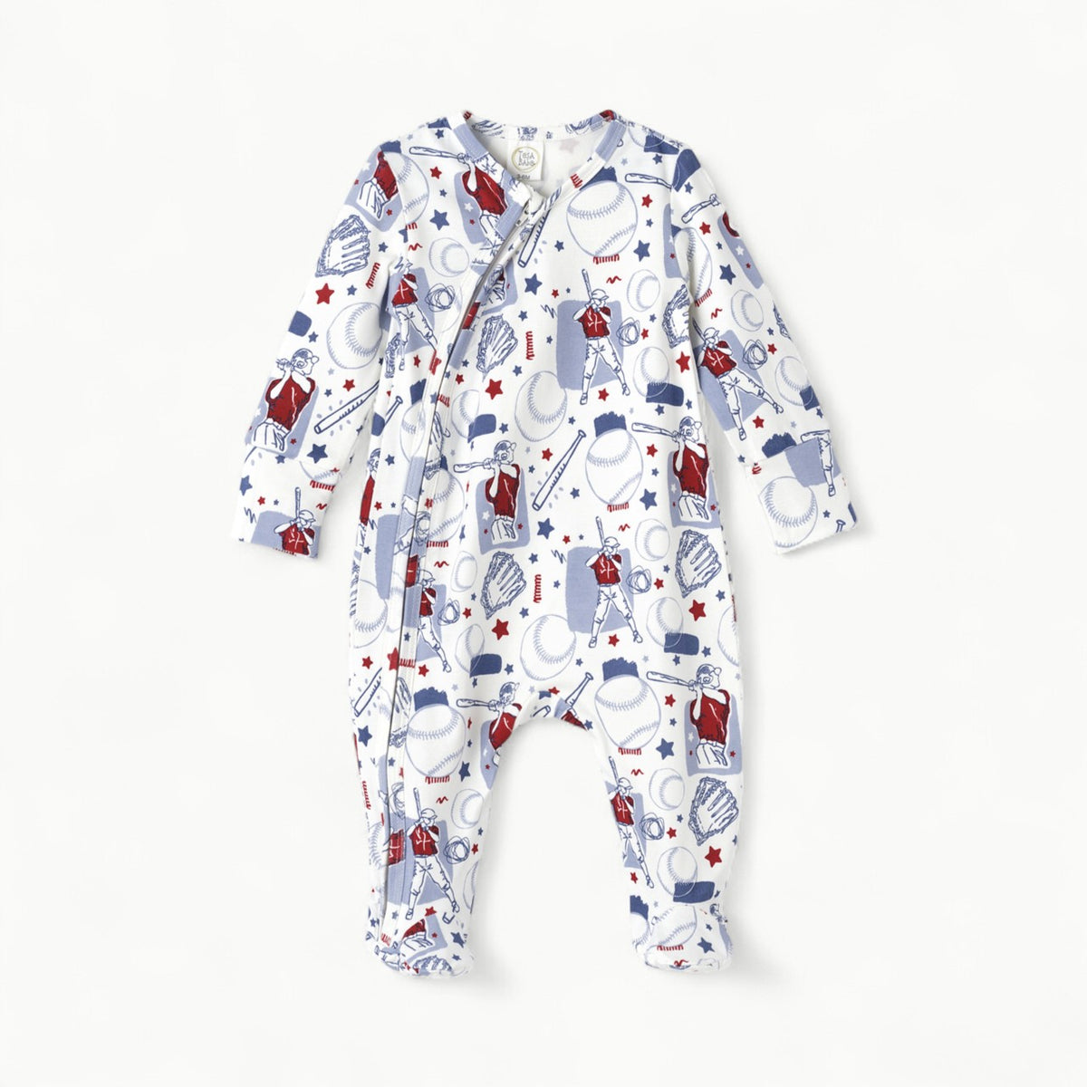 LV Zipper Romper-Batter Up by Tesa Babe in bamboo-cotton blend