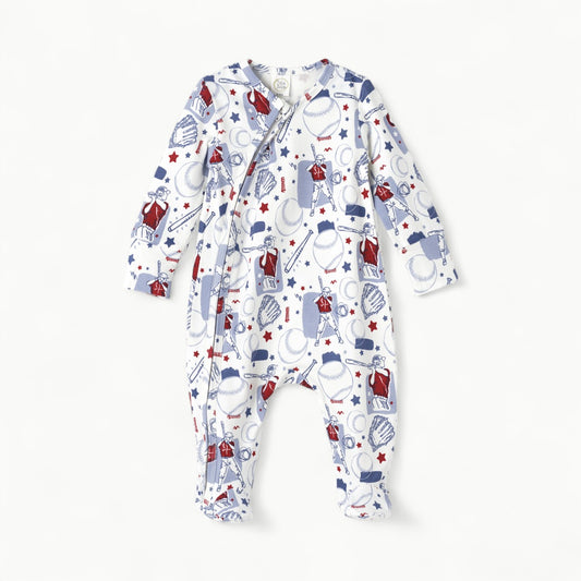LV Zipper Romper-Batter Up by Tesa Babe in bamboo-cotton blend