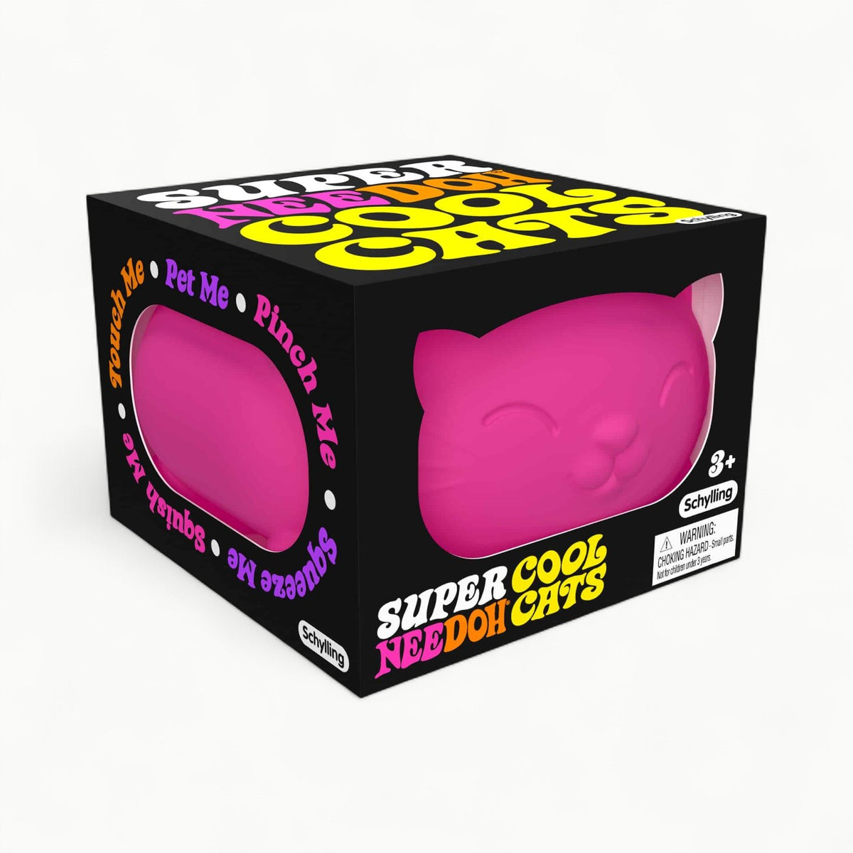 Super Cool Cats Nee Doh fidget toy in assorted colors, oversized dough-filled design