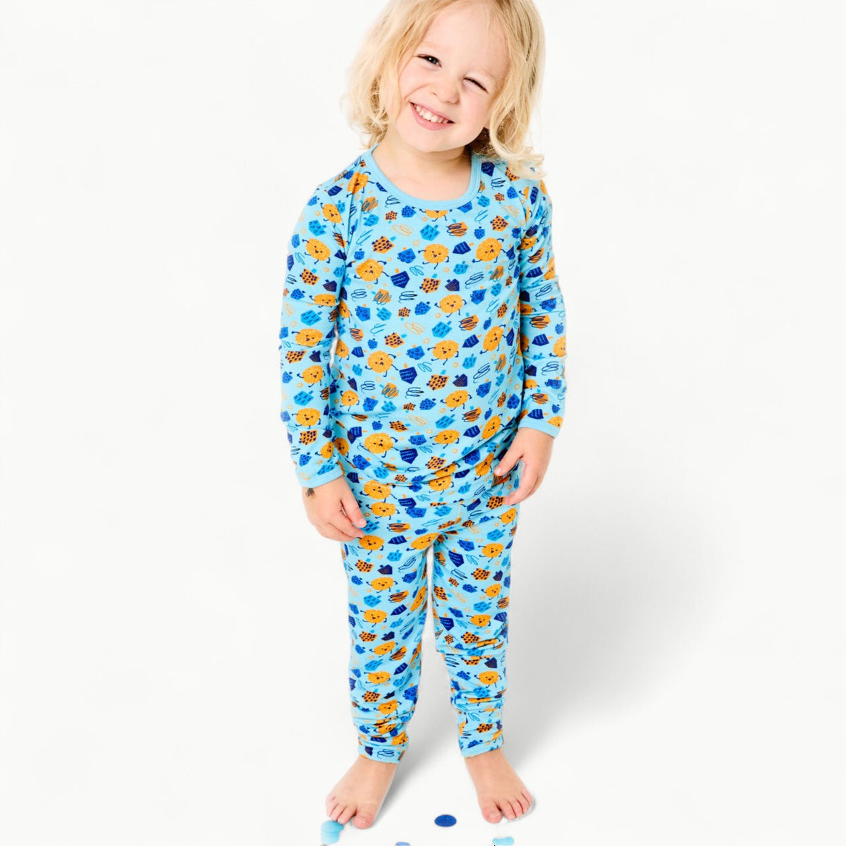 Long Sleeve Pajama Set - Hanukkah Dreidels