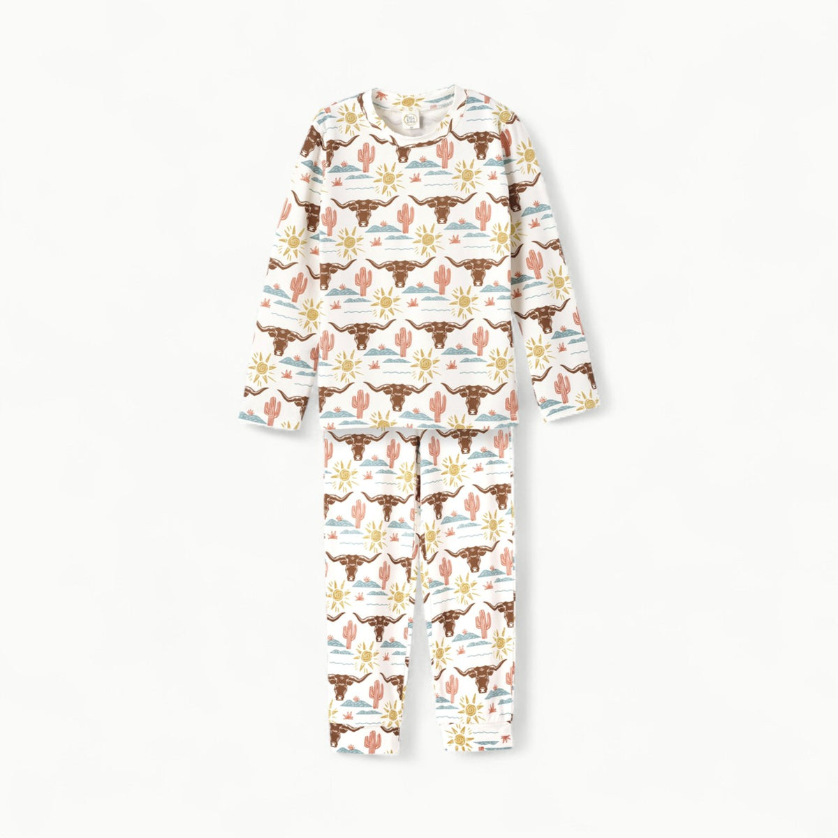 Happy Trails Pajama Set in bamboo-blend fabric with cactus print and snap closures
