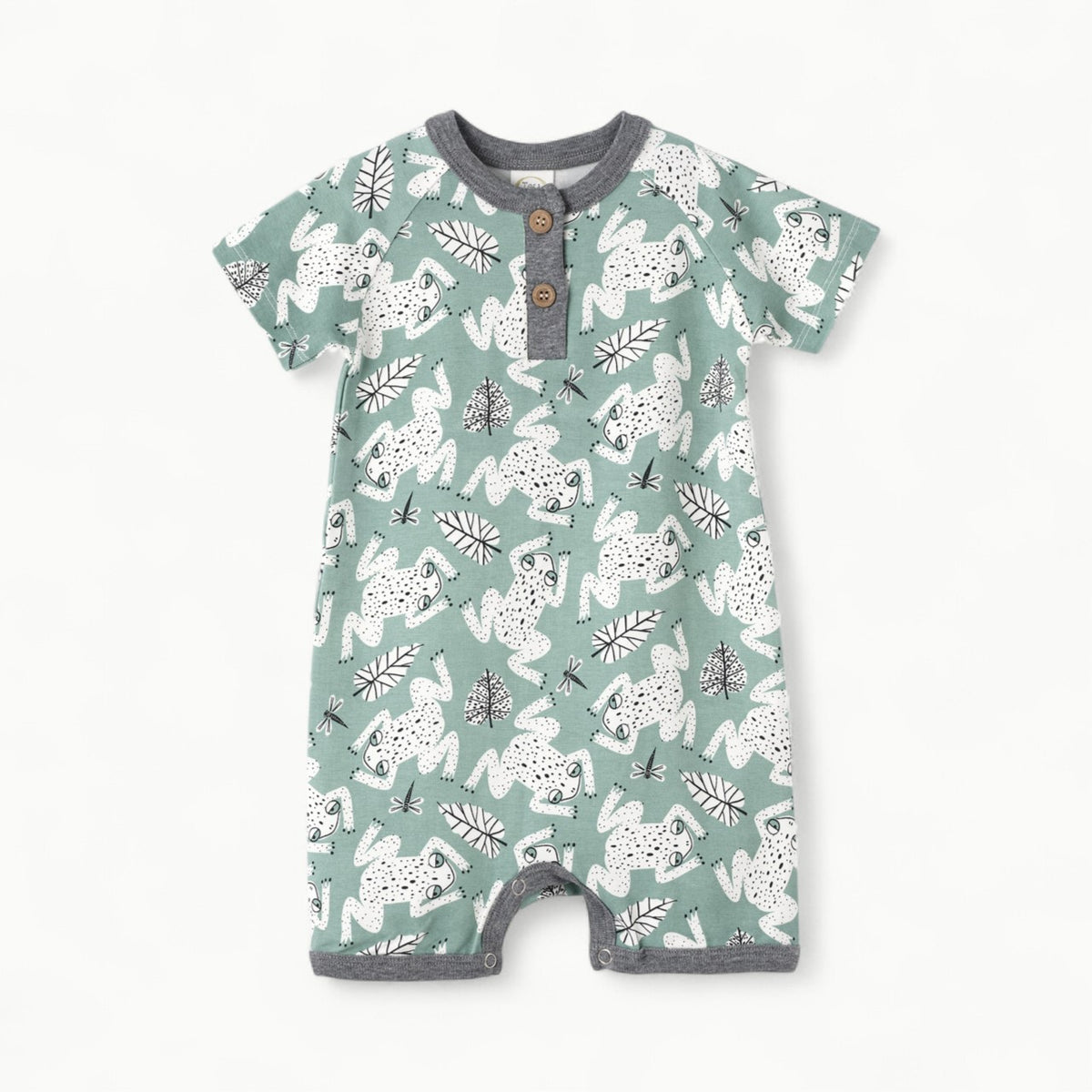 Leapfrog Short Romper by Tesa Babe in refined, neutral tones