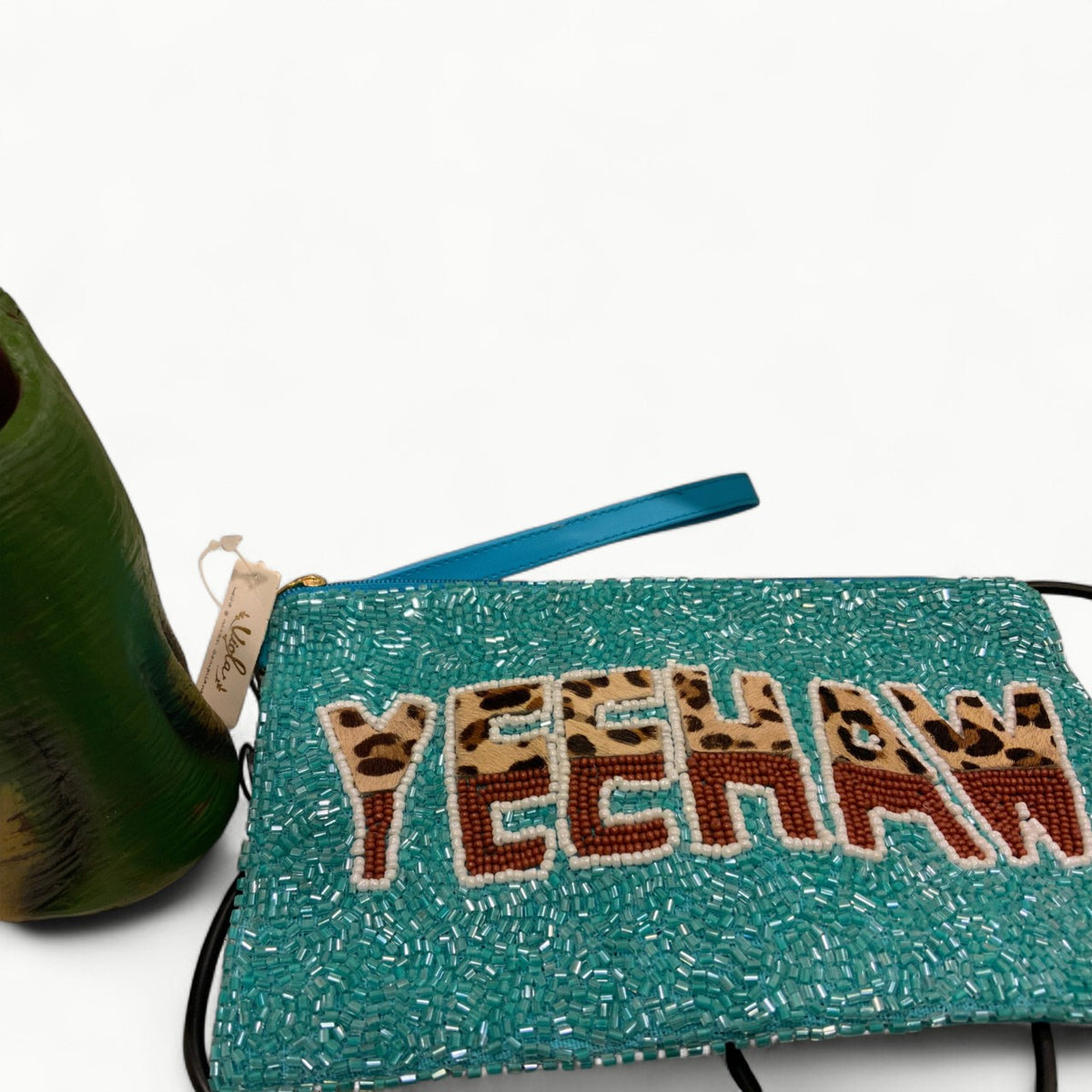 Viola beaded purse in yeehaw~turquoise with refined, elevated design