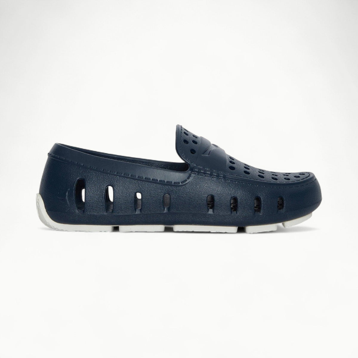Navy Peony and Bright White Floafers LV Prodigy Driver with perforated design and supportive footbed