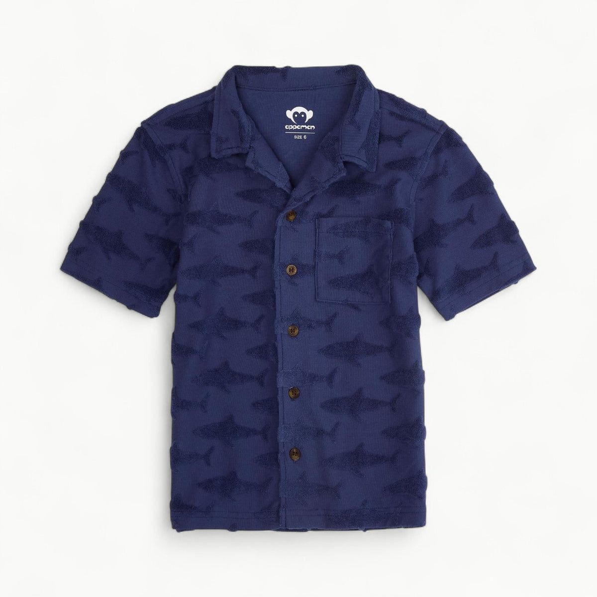 Resort Shirt- Navy Blue Shark