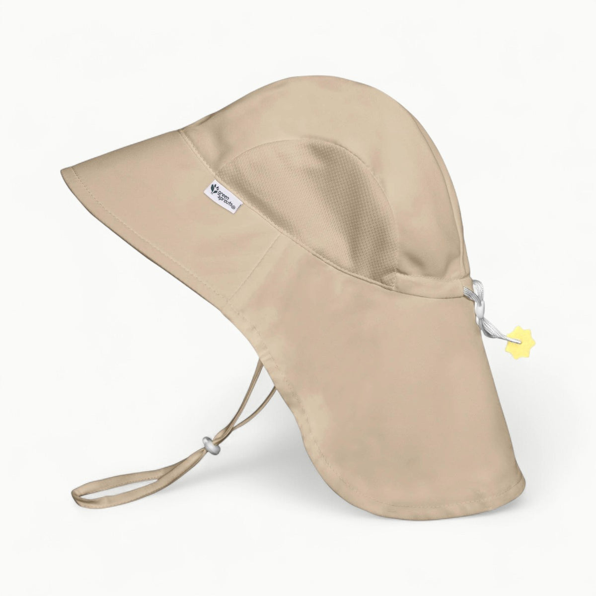 Green Sprouts Adventure Sun Protection Hat with full brim, neck coverage, and adjustable back toggles—UPF 50+
