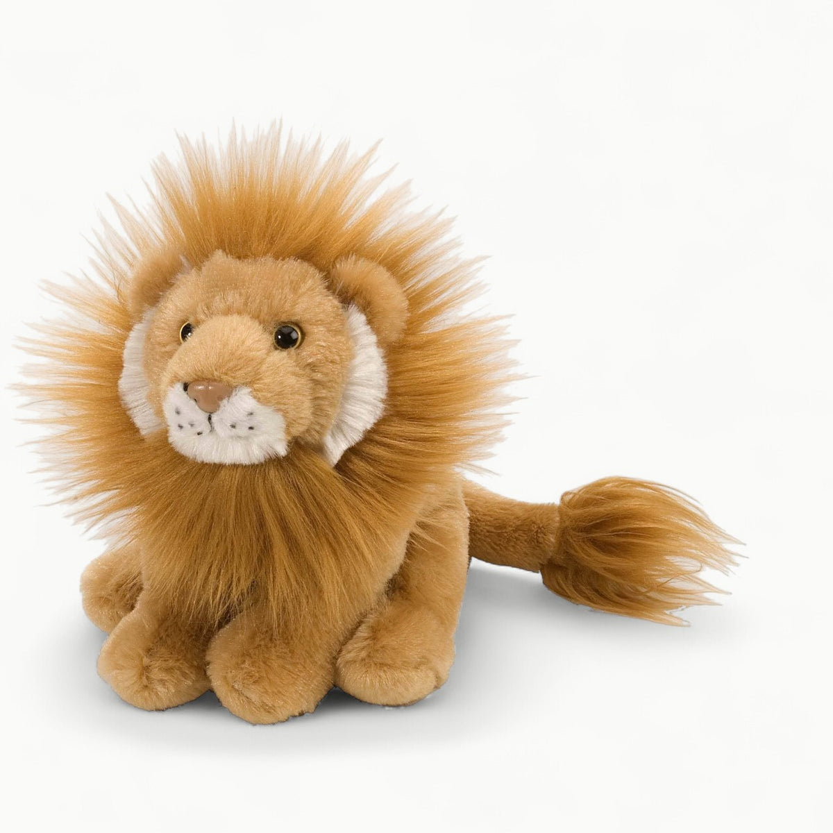CK-Mini Lion 8-inch plush toy by Wild Republic, cream and tan colored soft plush lion
