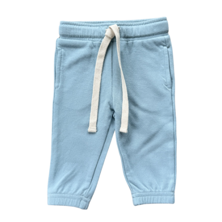 Ski blue joggers by Baby Sprouts, understated boys' essentials in refined quality