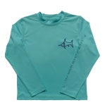 Tybee Rashguard in Aqua by Saltwater Boys, UPF 50+ protective swim layer